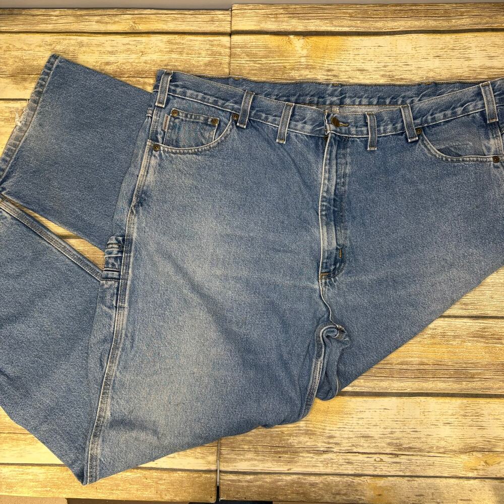 Carhartt Medium Wash Cargo Jeans Work Pant Mens Sz 46 x 30